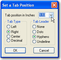 Setting Tabs